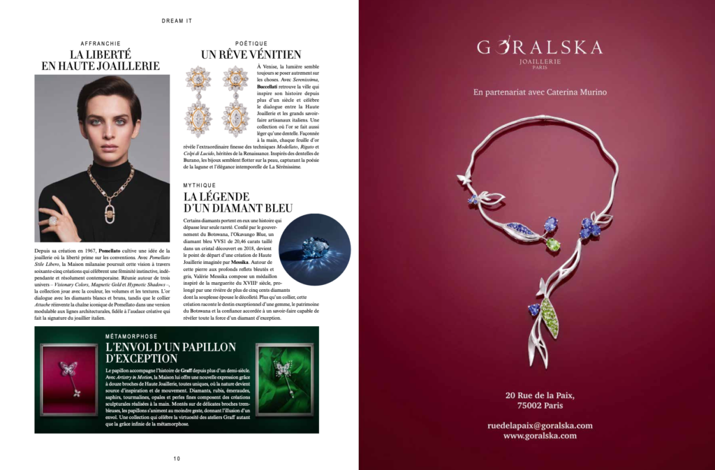Goralska dans Dreams n°115 — notre Collection Chaos à l’honneur dans la référence de la Haute Joaillerie